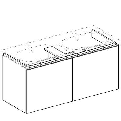 Будкрам купити  Acanto Тумба під подвійний умивальник120 см, з 1 висув.ящиком та з 1 висув.внутр.ящиком, корпус: лакований ультраглянець/білий, фасад: біле скло  Acanto Тумба під подвійний умивальник120 см, з 1 висув.ящиком та з 1 висув.внутр.ящиком, корпус: лакований ультраглянець/білий, фасад: біле скло 2