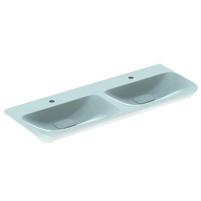 Будкрам купити myDay Умивальник подвійний 130 см, з 2 отв.під зміш., без переливу, з 2-ма кришками зливного клапану, із зах.покриттям KeraTect, колір білий глянець