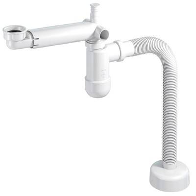 Будкрам купить Сифон для умывальника Preloc телескопический, с накидной гайкой 5/4", сливная гофра d32x885 с розеткой, подключение стиральной машины и перелива