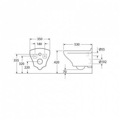 Будкрам купить ESTETIC унитаз подвесной крышка soft-close, черный глянцевый ESTETIC унитаз подвесной крышка soft-close, черный глянцевый 3