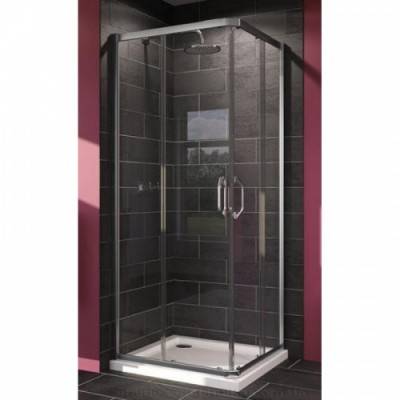 Будкрам купить X1 FLEX Раздвижные 2-секционные душевые дверцы 900*900*1900 мм, профиль brushed silver, стекло прозрачное