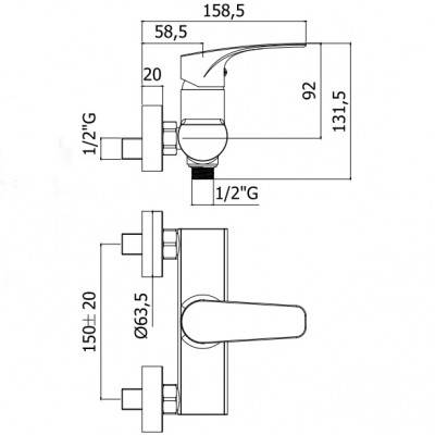 Будкрам купити LIME Змішувач для душу без душ.набора, хром LIME Змішувач для душу без душ.набора, хром 2