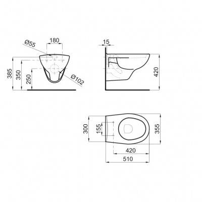 Будкрам купити 100067803 (N377001017) + 100191988 (N377001101) CITY N Унітаз підвісний + кришка для унітазу soft-close, білий 100067803 (N377001017) + 100191988 (N377001101) CITY N Унітаз підвісний + кришка для унітазу soft-close, білий 2