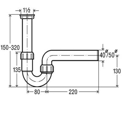 Будкрам купити Трубний сифон д/мийки 1 1/2 Трубний сифон д/мийки 1 1/2 2