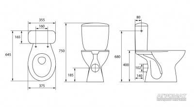 Будкрам купити PRESIDENT P010 3/6л Компакт 19 + кришка поліпр. PRESIDENT P010 3/6л Компакт 19 + кришка поліпр. 2