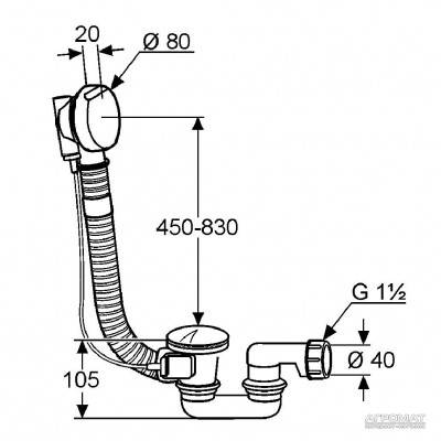 Будкрам купити Rotexa 2000 Сифон д/ванни Rotexa 2000 Сифон д/ванни 2