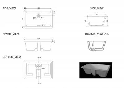 Будкрам купити QUADRA Раковина під стільницю 550х355х190 QUADRA Раковина під стільницю 550х355х190 2