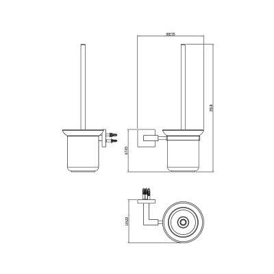 Будкрам купити QUADRO Щітка д/унітазу, хром, скло (+ тримач, склянка) (1уп) QUADRO Щітка д/унітазу, хром, скло (+ тримач, склянка) (1уп) 2