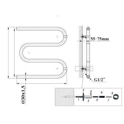 Будкрам купити COMFORT Рушникосушарка 500х600, корозійностійка сталь COMFORT Рушникосушарка 500х600, корозійностійка сталь 2