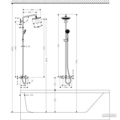 Будкрам купити Croma 220 Showerpipe Душова система д/ванни Croma 220 Showerpipe Душова система д/ванни 2