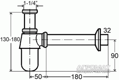 Будкрам купить Сифон для раковины, хром Сифон для раковины, хром 2