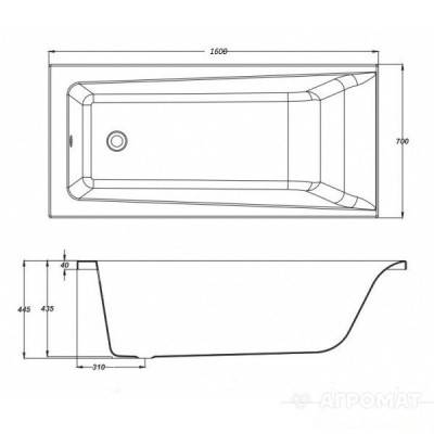Будкрам купити LORENA Ванна 160x70 + ніжки PW01  S906-001 LORENA Ванна 160x70 + ніжки PW01  S906-001 2