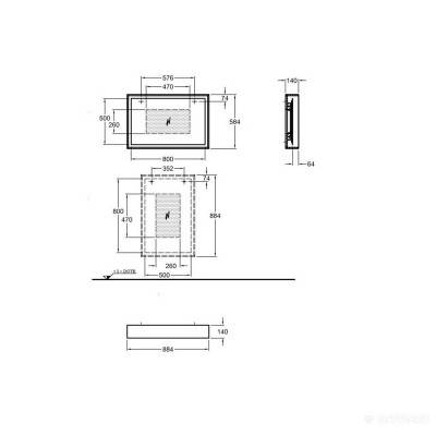 Будкрам купить Citterio Зеркало с подсветкой 884х584х140мм, структура рамки: темный дуб Citterio Зеркало с подсветкой 884х584х140мм, структура рамки: темный дуб 2