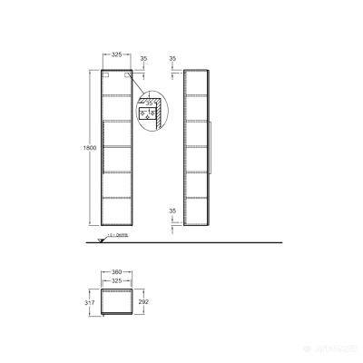 Будкрам купить iCon Шкафчик высокая 360x1800x309 мм, крепление дверей слева/справа, платина глянец iCon Шкафчик высокая 360x1800x309 мм, крепление дверей слева/справа, платина глянец 2