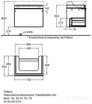 Будкрам купить Citterio Шкафчик под раковину 734х554х504 мм, корпус: темный дуб, фасад: стеклянная панель черного цв Citterio Шкафчик под раковину 734х554х504 мм, корпус: темный дуб, фасад: стеклянная панель черного цв 2