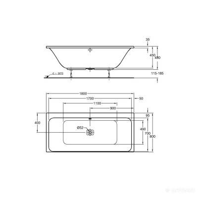 Будкрам купить myDay Ванная 1800х80мм myDay Ванная 1800х80мм 3