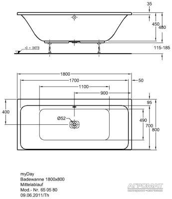 Будкрам купить myDay Ванная 1800х80мм myDay Ванная 1800х80мм 2