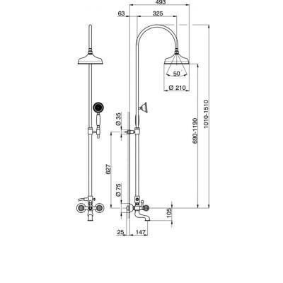 Будкрам купити Charlestone Душова система зі змішувачем д/ванни, Swarovski/золото(1уп) Charlestone Душова система зі змішувачем д/ванни, Swarovski/золото(1уп) 2