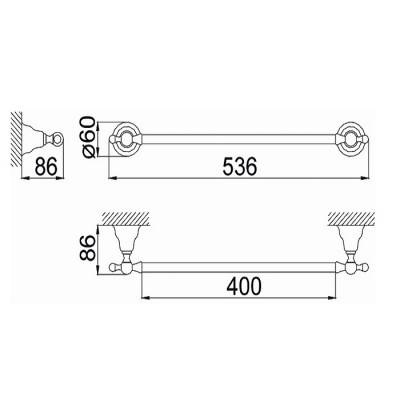 Будкрам купити Charlestone Рушникотримач 40см, бронза Charlestone Рушникотримач 40см, бронза 2
