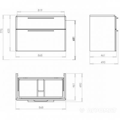 Будкрам купити TRAFFIC шафка під умивальник 90см платиновий глянець TRAFFIC шафка під умивальник 90см платиновий глянець 2
