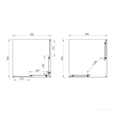 Будкрам купить FRAME Душевая кабина, раздвижная - 90*90 - хром/серое стекло FRAME Душевая кабина, раздвижная - 90*90 - хром/серое стекло 2