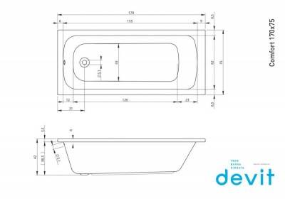 Будкрам купити COMFORT Ванна 170х75, з ніжками COMFORT Ванна 170х75, з ніжками 2