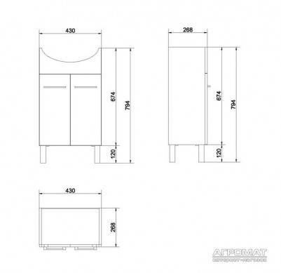 Будкрам купити СЕТ OLIVIA LIBRA тумба + раковина  50  (2пак) СЕТ OLIVIA LIBRA тумба + раковина  50  (2пак) 2
