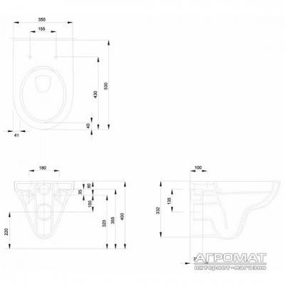 Будкрам купити NOVA PRO Унітаз підвісний овальний, Rimfree, білий глянець NOVA PRO Унітаз підвісний овальний, Rimfree, білий глянець 3