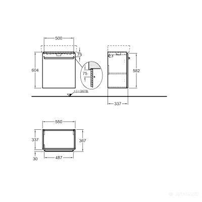 Будкрам купить Comprimo Шкафчик под умывальник, 549х604х337 мм, крепление дверей справа/слева, корпус св.-серый мат/фасад св.-серый глянец Comprimo Шкафчик под умывальник, 549х604х337 мм, крепление дверей справа/слева, корпус св.-серый мат/фасад св.-серый глянец 2