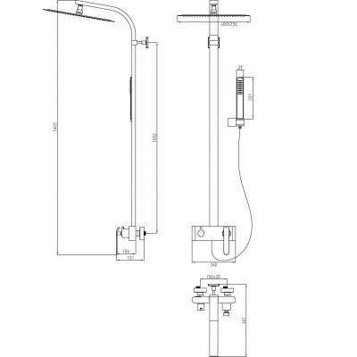 Будкрам купить KATARINA Душевая система, хром-белый KATARINA Душевая система, хром-белый 2