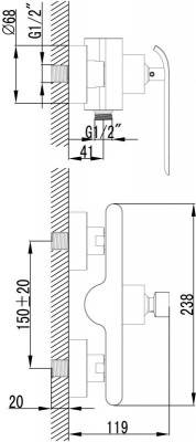 Будкрам купити KATARINA Змішувач д/душа, хром-білий KATARINA Змішувач д/душа, хром-білий 2