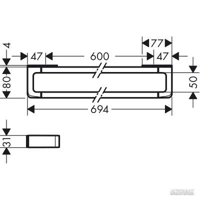 Будкрам купити Axor Universal Поручень/Тримач рушника-60 Axor Universal Поручень/Тримач рушника-60 2