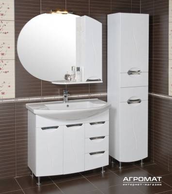 Будкрам купить ГЛОРИЯ Тумба с раковиной-90 Эвита, с корзиной ГЛОРИЯ Тумба с раковиной-90 Эвита, с корзиной 2