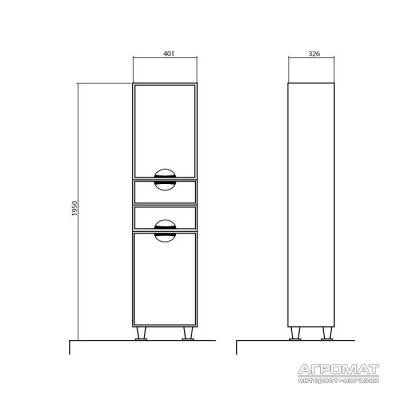 Будкрам купити ГЛОРІЯ Пенал-40 P правий, без кошика д/білизни ГЛОРІЯ Пенал-40 P правий, без кошика д/білизни 3