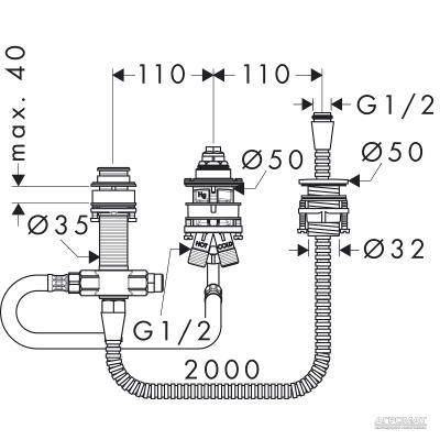 Будкрам купить Внутренняя часть смесителя 3-отв. для ванны Внутренняя часть смесителя 3-отв. для ванны 2