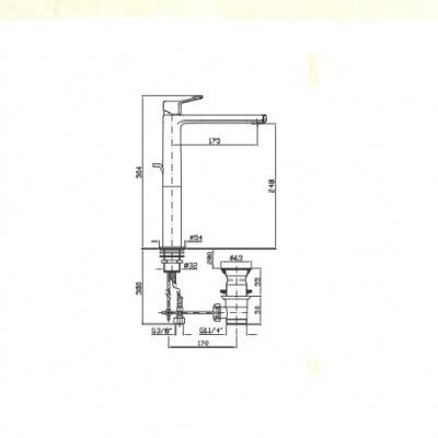 Будкрам купити Brim Змішувач для раковини високий,. з д\к, хром Brim Змішувач для раковини високий,. з д\к, хром 2