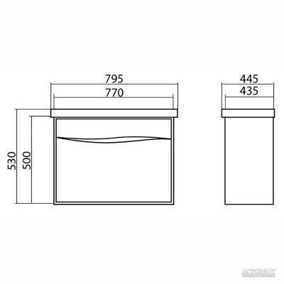 Будкрам купити 16487 АЛЬФА Тумба підвісна з раковиною-80 "Como" 16487 АЛЬФА Тумба підвісна з раковиною-80 "Como" 2