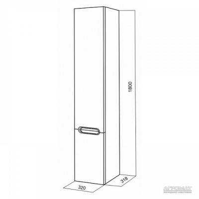 Будкрам купить SPIRIT Шкаф-колонна подвесная, права 32 см, белый глянец SPIRIT Шкаф-колонна подвесная, права 32 см, белый глянец 2