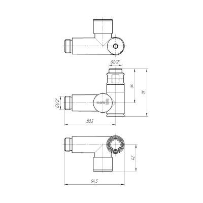 Будкрам купити Кран кутовий під ТЕН, хром Кран кутовий під ТЕН, хром 2