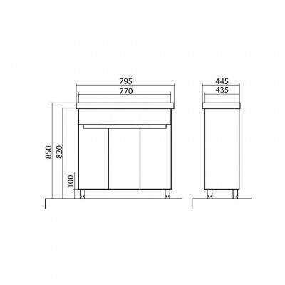 Будкрам купити ОМЕГА Тумба підлогова з раковиною-80 Frame ОМЕГА Тумба підлогова з раковиною-80 Frame 8
