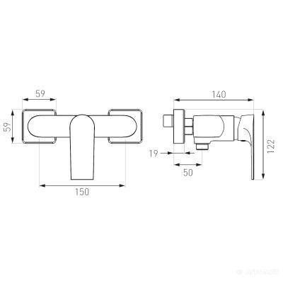 Будкрам купить Algeo Square Смеситель для душа Algeo Square Смеситель для душа 2