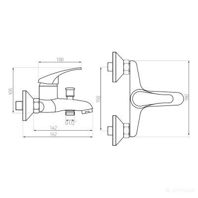 Будкрам купить Basic Смеситель для ванны с душевым набором Basic Смеситель для ванны с душевым набором 2