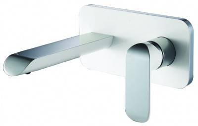 Будкрам купить IVEN Смеситель для раковины со стены с донным клапаном, хром-белый