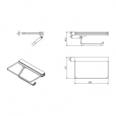 Будкрам купить Держатель туалетной бумаги со стеклянной полочкой Держатель туалетной бумаги со стеклянной полочкой 2