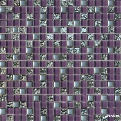 Будкрам купить Мозаика микс фиолетовый-платина рифленая-платина