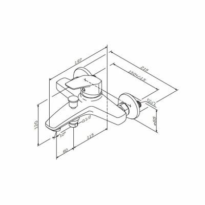 Будкрам купить Gem Смеситель для ванны/душа, излив 175 мм, хром Gem Смеситель для ванны/душа, излив 175 мм, хром 2