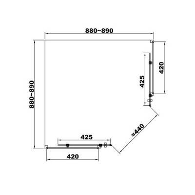 Будкрам купити ART Кабіна душова, квадратна, розсувна, колір - хром, 90х90, без піддона, скло прозоре ART Кабіна душова, квадратна, розсувна, колір - хром, 90х90, без піддона, скло прозоре 2