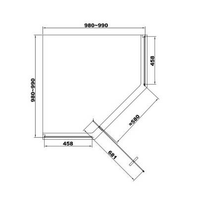 Будкрам купити ART Кабіна душова, п'ятикутна, розпашна, колір - хром, 100х100, без піддона, скло прозоре ART Кабіна душова, п'ятикутна, розпашна, колір - хром, 100х100, без піддона, скло прозоре 2