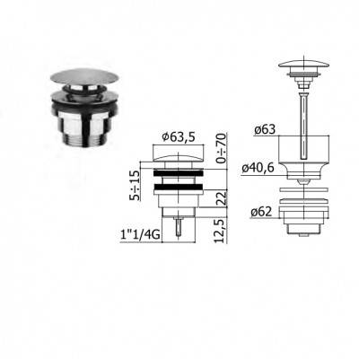 Будкрам купить Донный клапан “Clic-Clac”, черный матовый