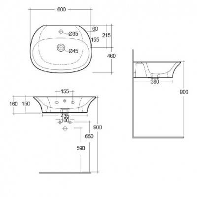 Будкрам купить RAK SENSATION Раковина подвесная 60 RAK SENSATION Раковина подвесная 60 2